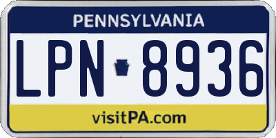 PA license plate LPN8936