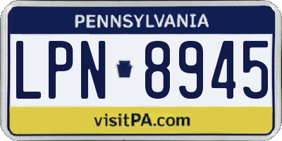 PA license plate LPN8945