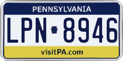 PA license plate LPN8946