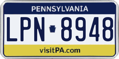 PA license plate LPN8948