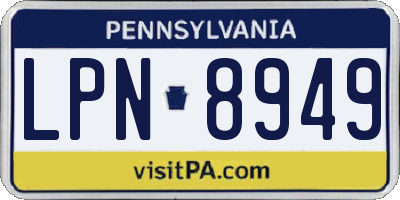 PA license plate LPN8949