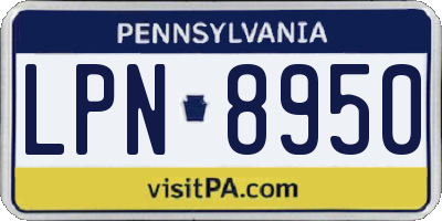 PA license plate LPN8950