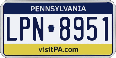 PA license plate LPN8951