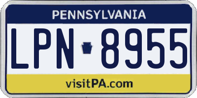 PA license plate LPN8955