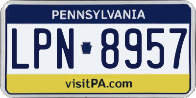 PA license plate LPN8957
