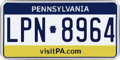 PA license plate LPN8964
