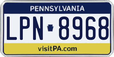 PA license plate LPN8968