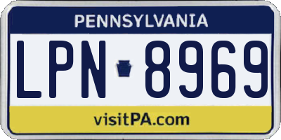 PA license plate LPN8969