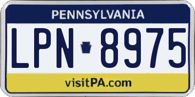 PA license plate LPN8975