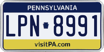 PA license plate LPN8991