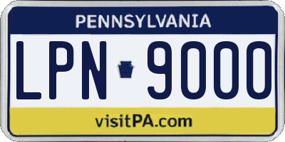 PA license plate LPN9000