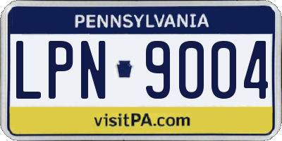 PA license plate LPN9004