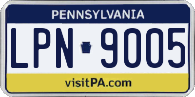 PA license plate LPN9005