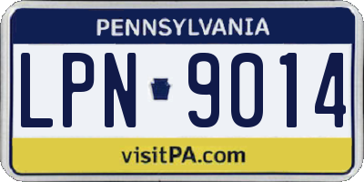 PA license plate LPN9014