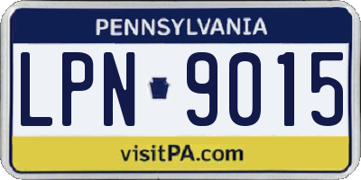 PA license plate LPN9015