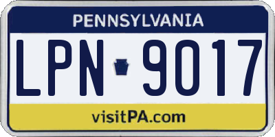 PA license plate LPN9017
