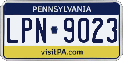 PA license plate LPN9023