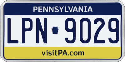 PA license plate LPN9029