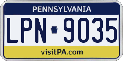 PA license plate LPN9035