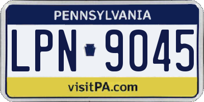 PA license plate LPN9045