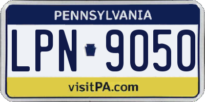 PA license plate LPN9050