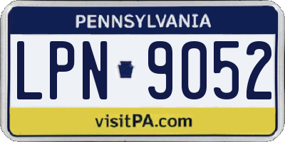 PA license plate LPN9052