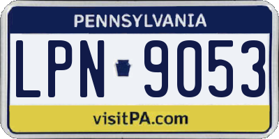 PA license plate LPN9053
