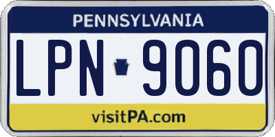 PA license plate LPN9060