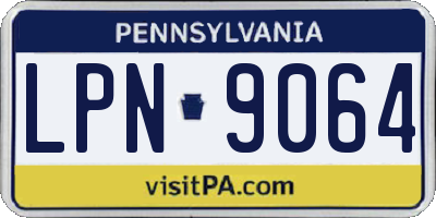 PA license plate LPN9064