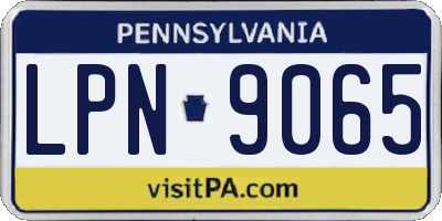 PA license plate LPN9065