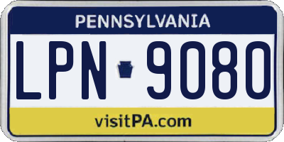 PA license plate LPN9080