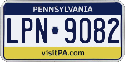 PA license plate LPN9082