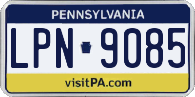PA license plate LPN9085
