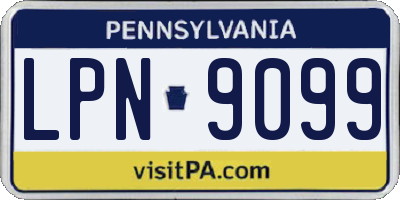 PA license plate LPN9099