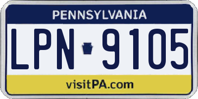 PA license plate LPN9105