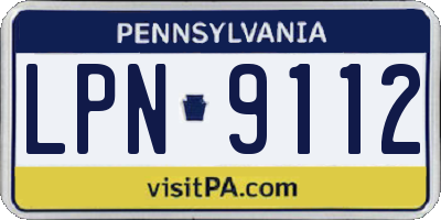PA license plate LPN9112