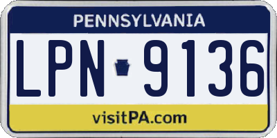 PA license plate LPN9136
