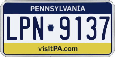 PA license plate LPN9137