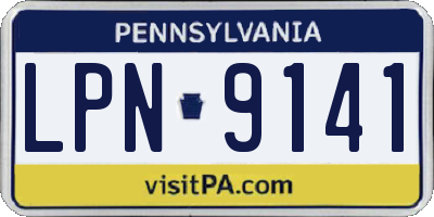 PA license plate LPN9141