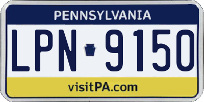 PA license plate LPN9150