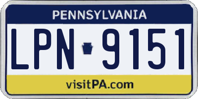 PA license plate LPN9151