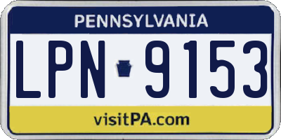 PA license plate LPN9153