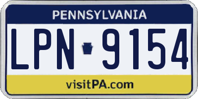 PA license plate LPN9154