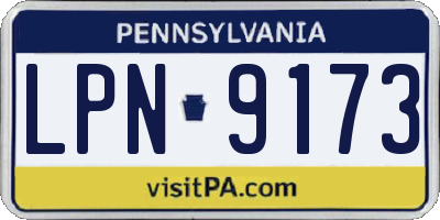 PA license plate LPN9173