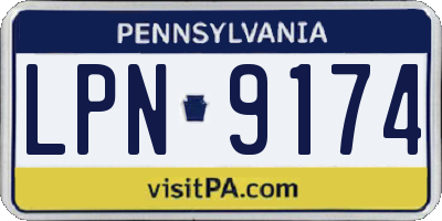 PA license plate LPN9174