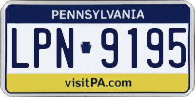 PA license plate LPN9195
