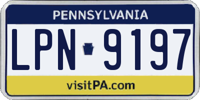 PA license plate LPN9197