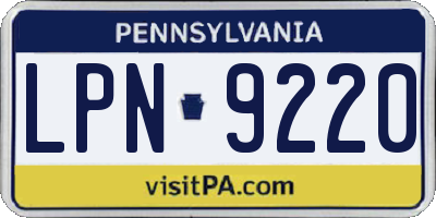PA license plate LPN9220
