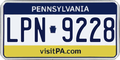 PA license plate LPN9228