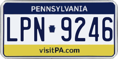 PA license plate LPN9246